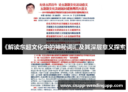 《解读东超文化中的神秘词汇及其深层意义探索》